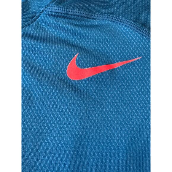 Nike PRO Combat Dri Fit Fitted short sleeve shirt, Large, Red & Blue - Picture 8 of 11